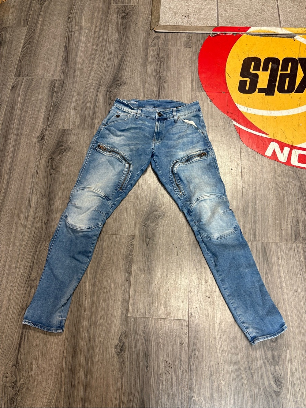 Men's Slim Fit Distressed g star Blue Jeans